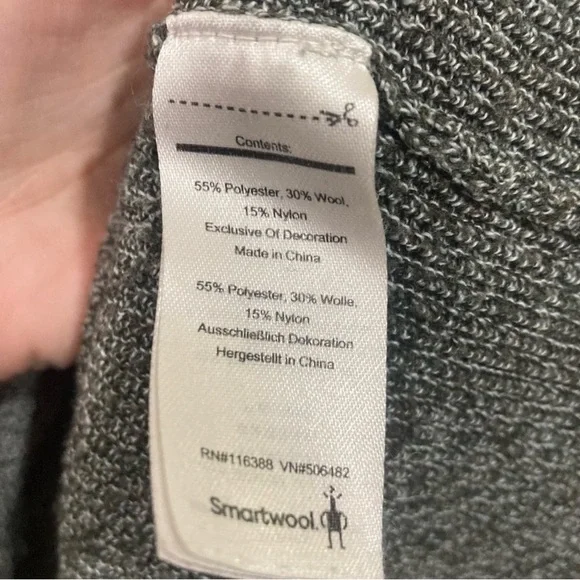 Smartwool Vneck Wool Sweater Size Medium Dark Grey - Picture 10 of 12